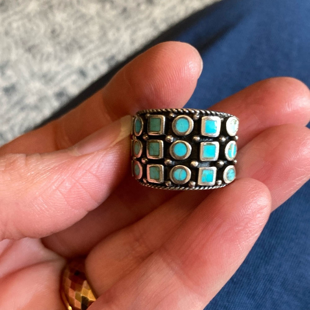 Turquoise and Silver Turquoise Ring